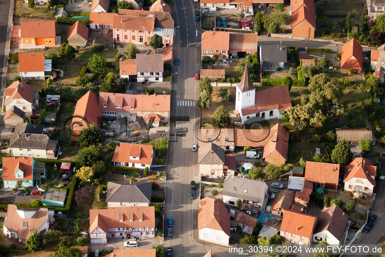 Bischwiller dans le département Bas Rhin, France depuis l'avion