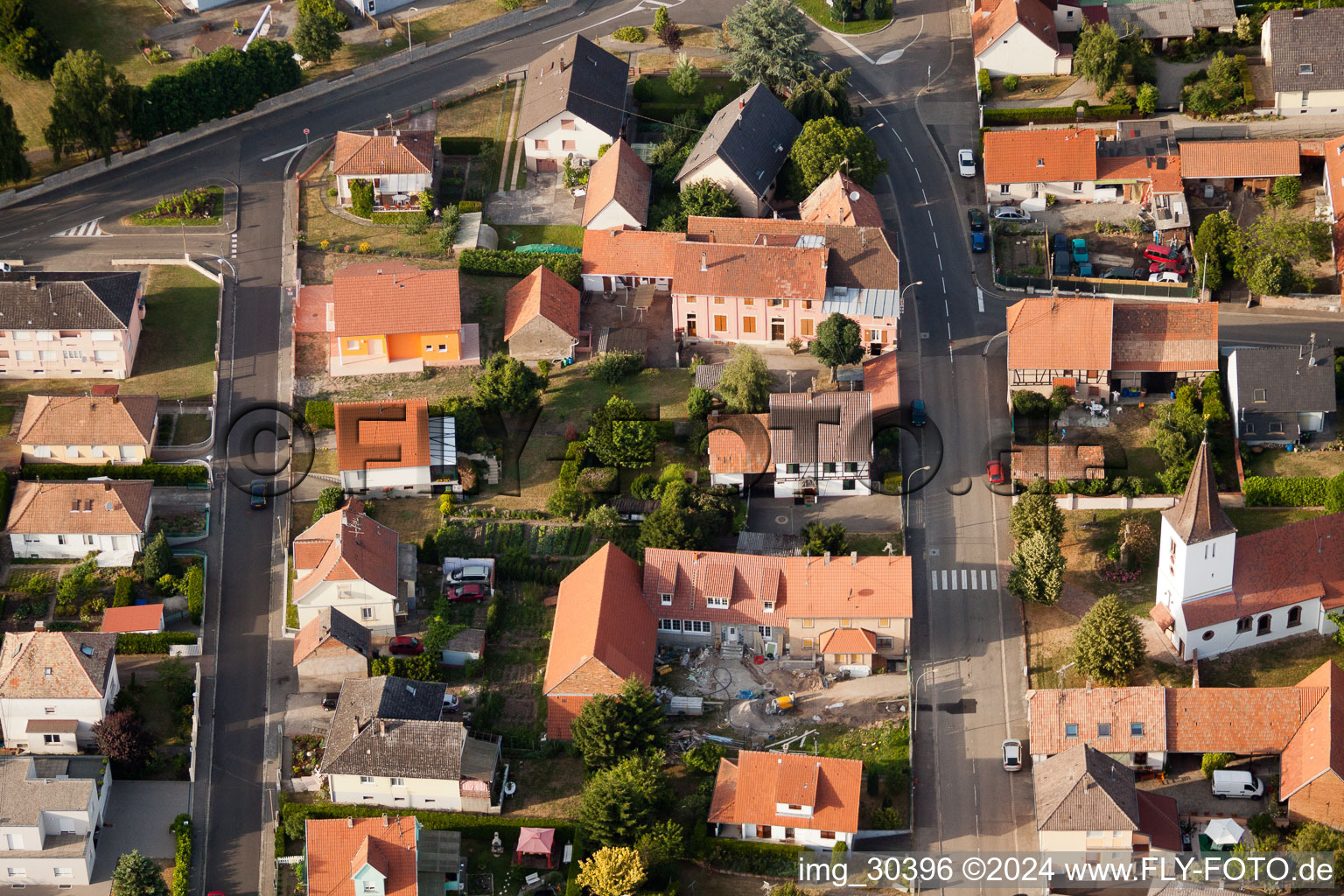 Bischwiller dans le département Bas Rhin, France vue du ciel