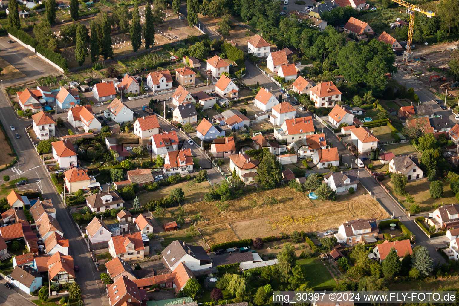 Enregistrement par drone de Bischwiller dans le département Bas Rhin, France