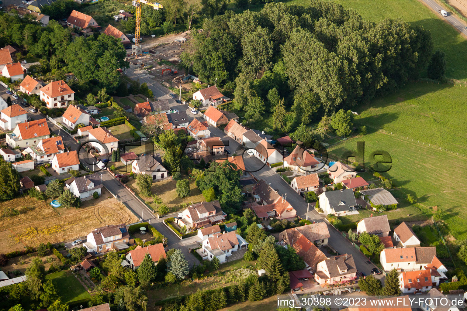 Image drone de Bischwiller dans le département Bas Rhin, France