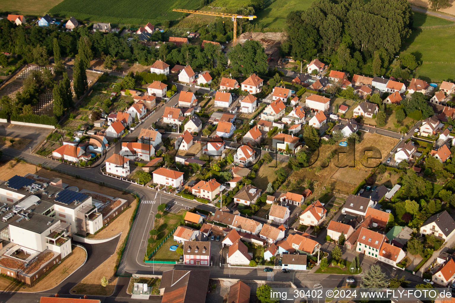 Vue aérienne de Bischwiller dans le département Bas Rhin, France