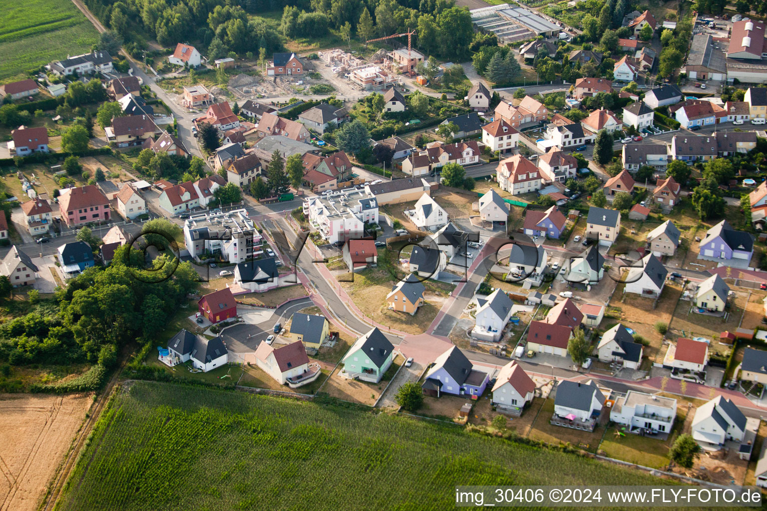 Bischwiller dans le département Bas Rhin, France hors des airs