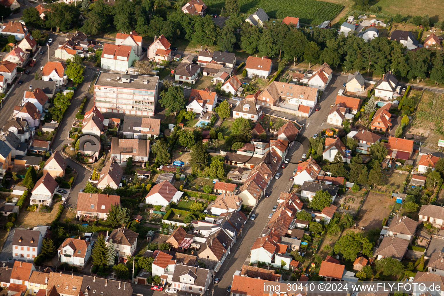 Bischwiller dans le département Bas Rhin, France vue du ciel