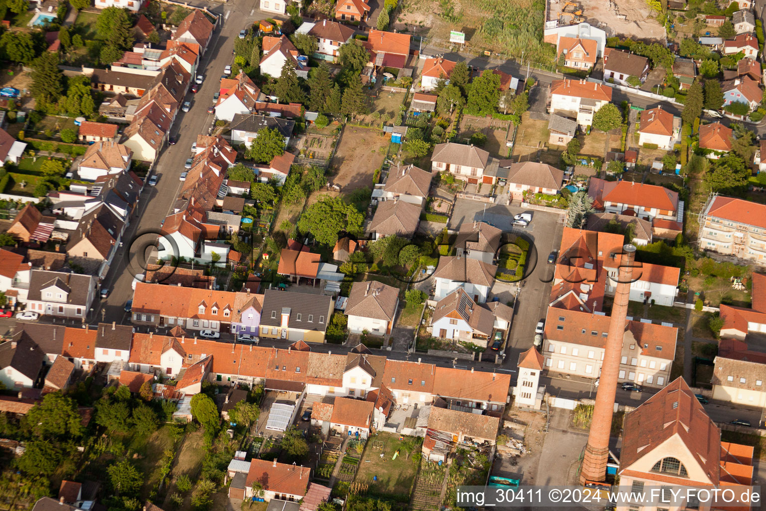 Enregistrement par drone de Bischwiller dans le département Bas Rhin, France