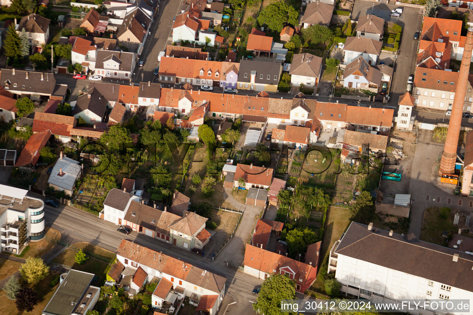 Image drone de Bischwiller dans le département Bas Rhin, France