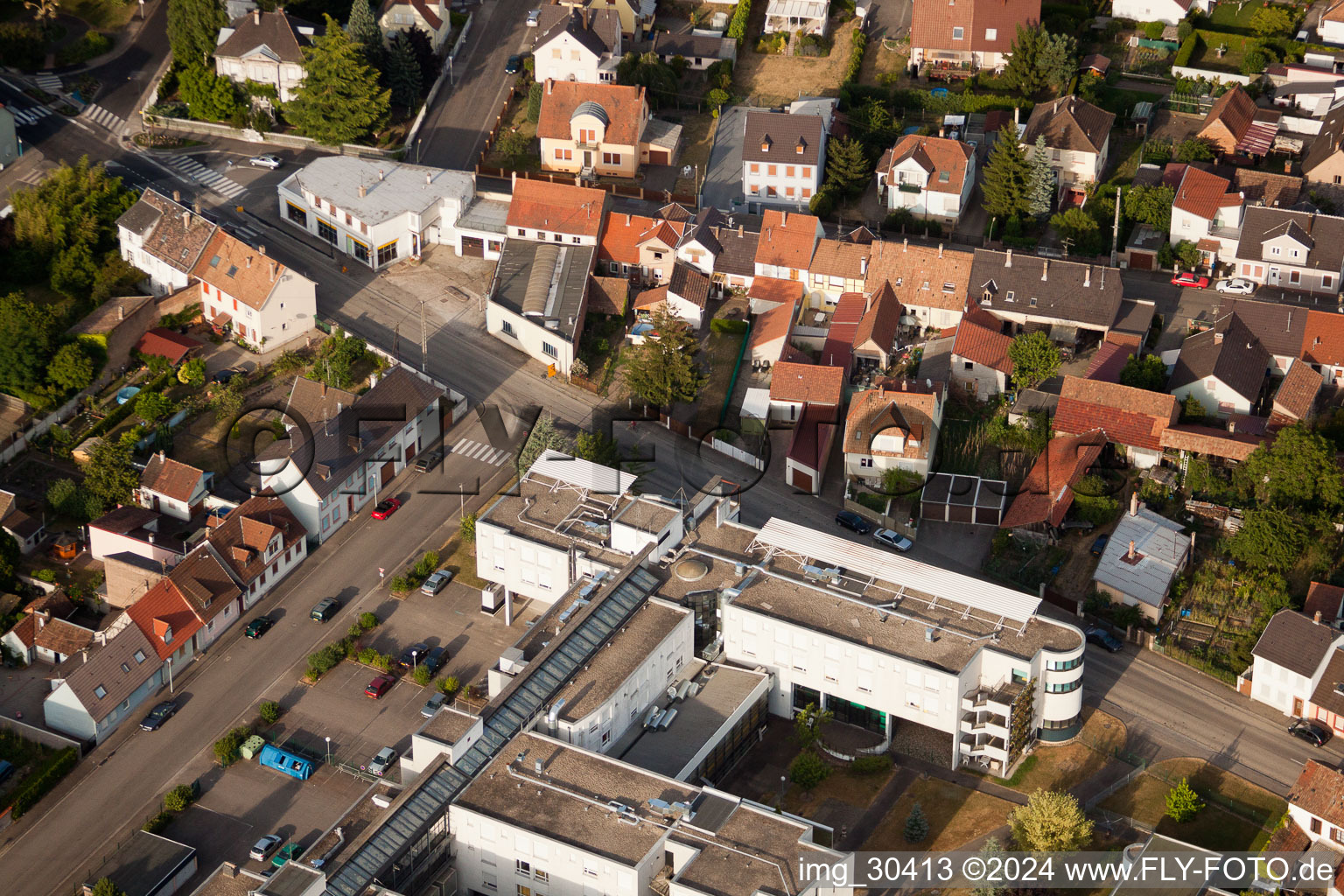 Bischwiller dans le département Bas Rhin, France du point de vue du drone