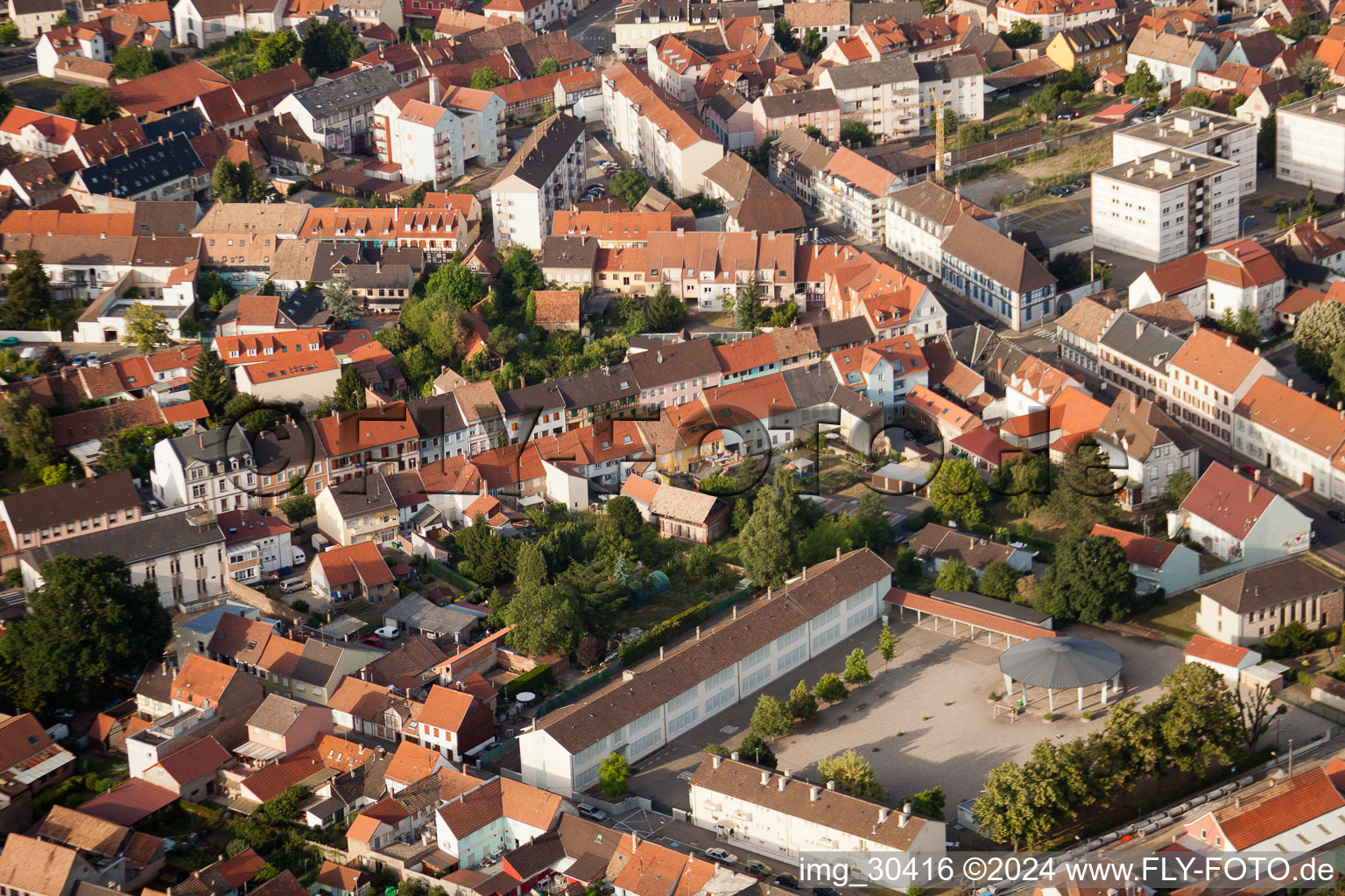 Vue aérienne de Bischwiller dans le département Bas Rhin, France