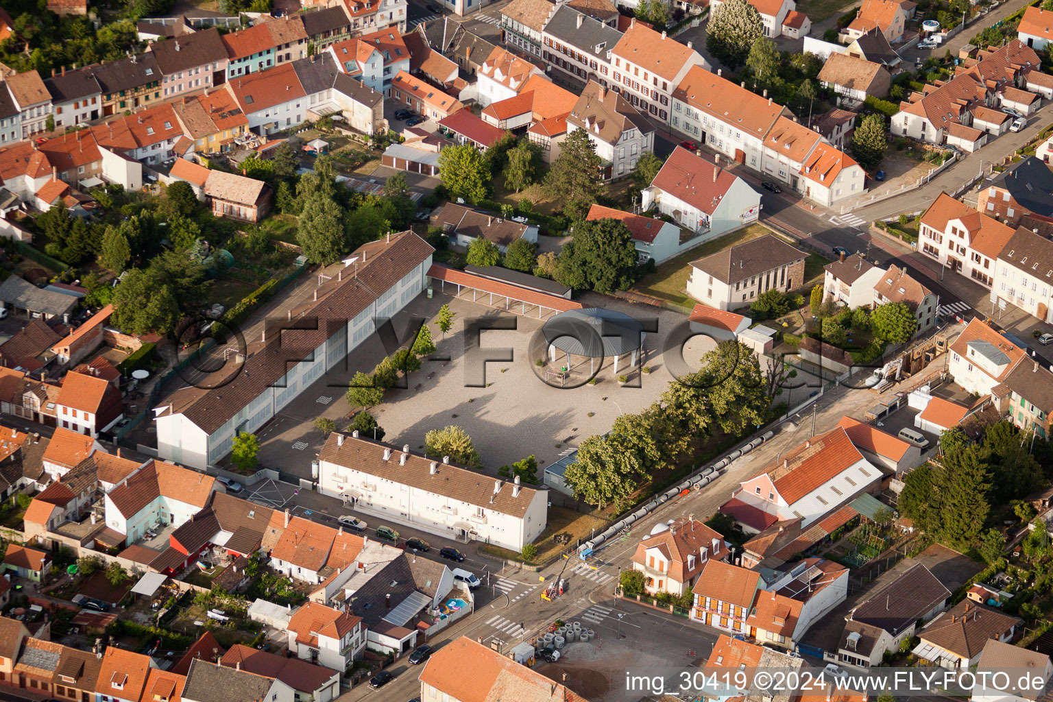 Bischwiller dans le département Bas Rhin, France d'en haut