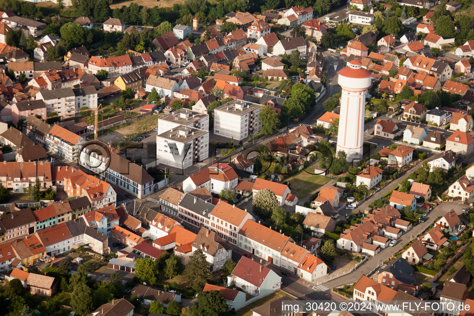 Bischwiller dans le département Bas Rhin, France hors des airs