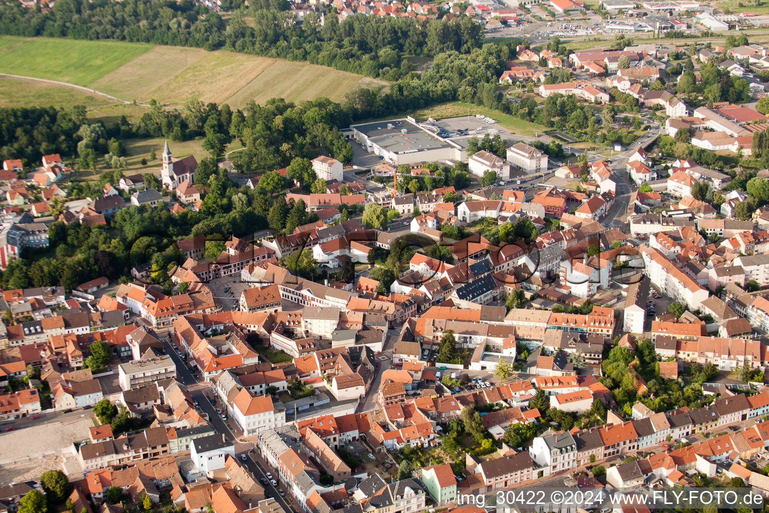 Bischwiller dans le département Bas Rhin, France vue d'en haut