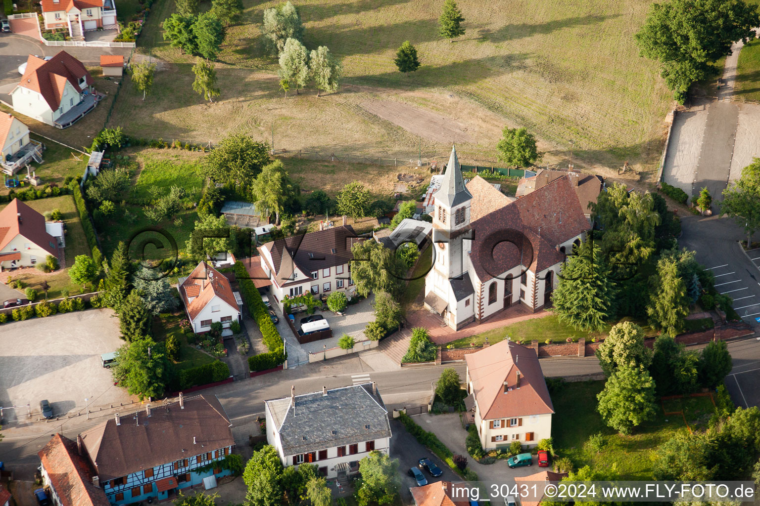 Vue aérienne de Bischwiller dans le département Bas Rhin, France