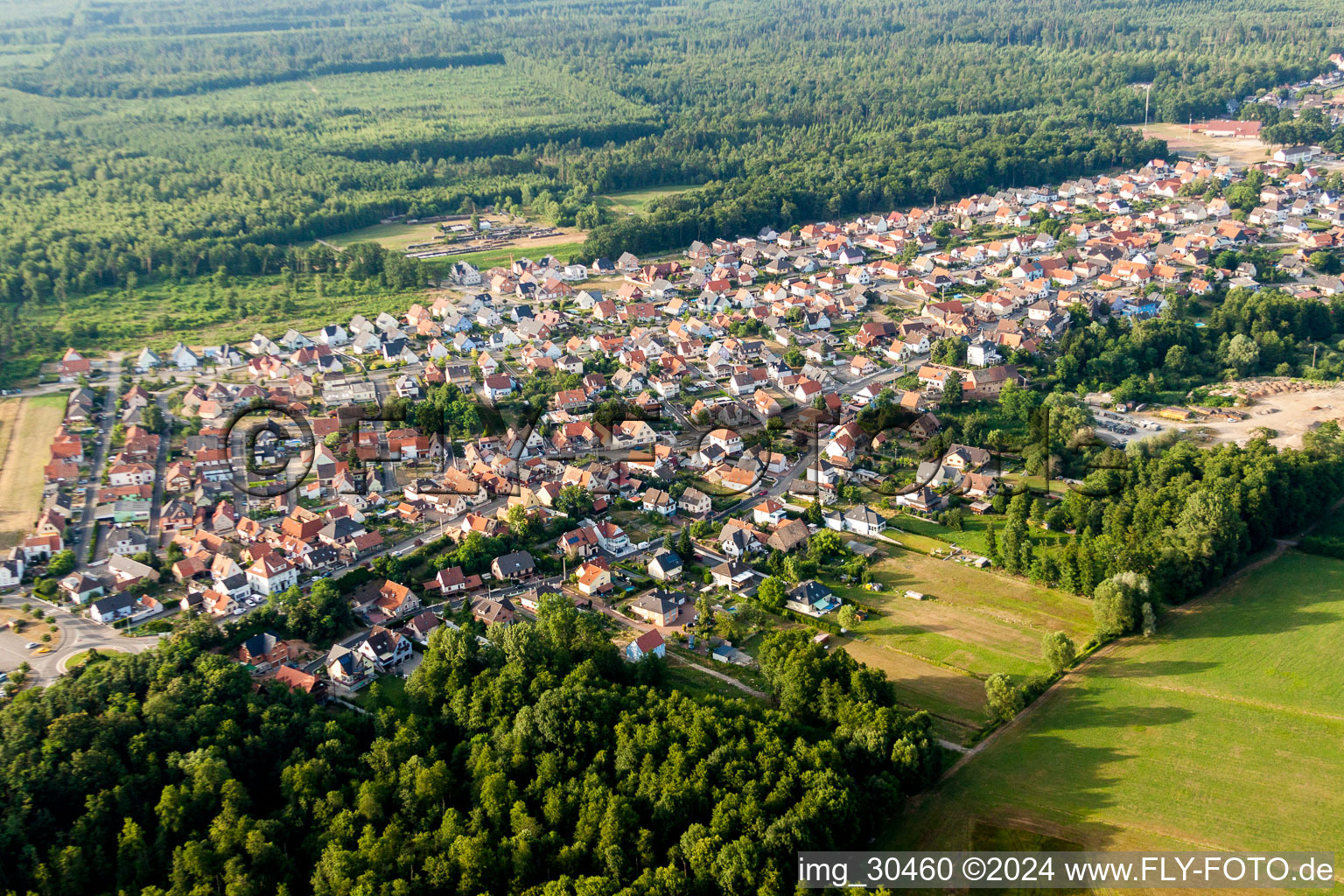 Photographie aérienne de Vue sur le village à Schirrhein dans le département Bas Rhin, France