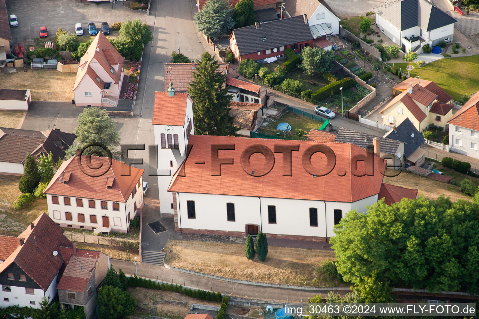 Enregistrement par drone de Schirrhein dans le département Bas Rhin, France