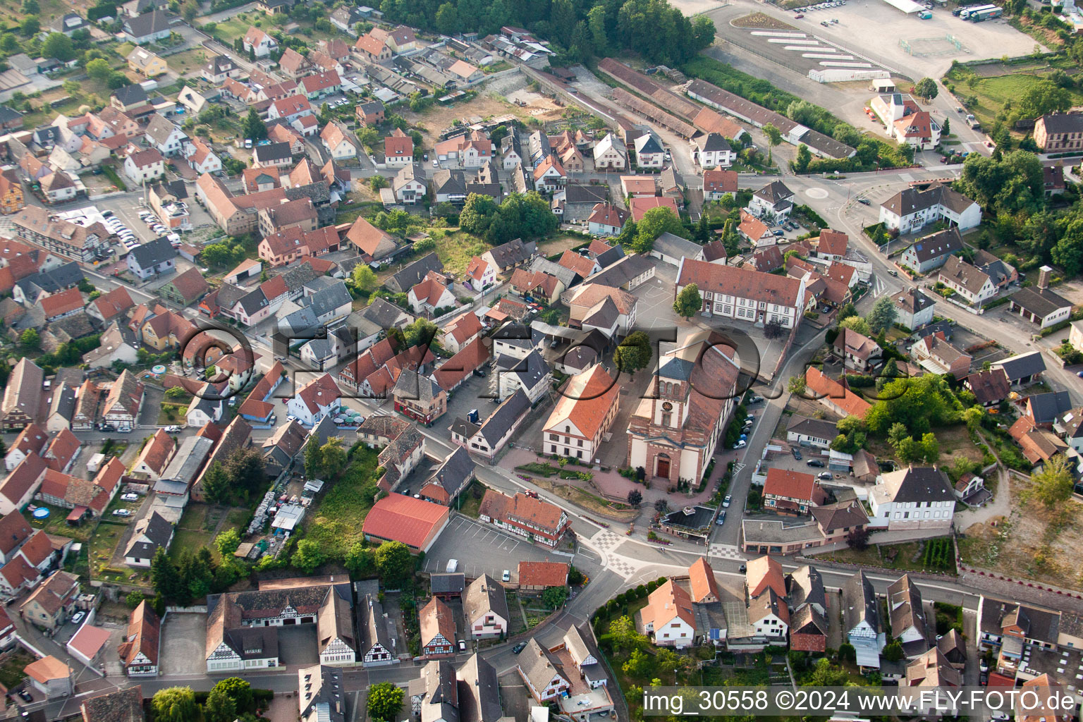 Soufflenheim dans le département Bas Rhin, France vue du ciel