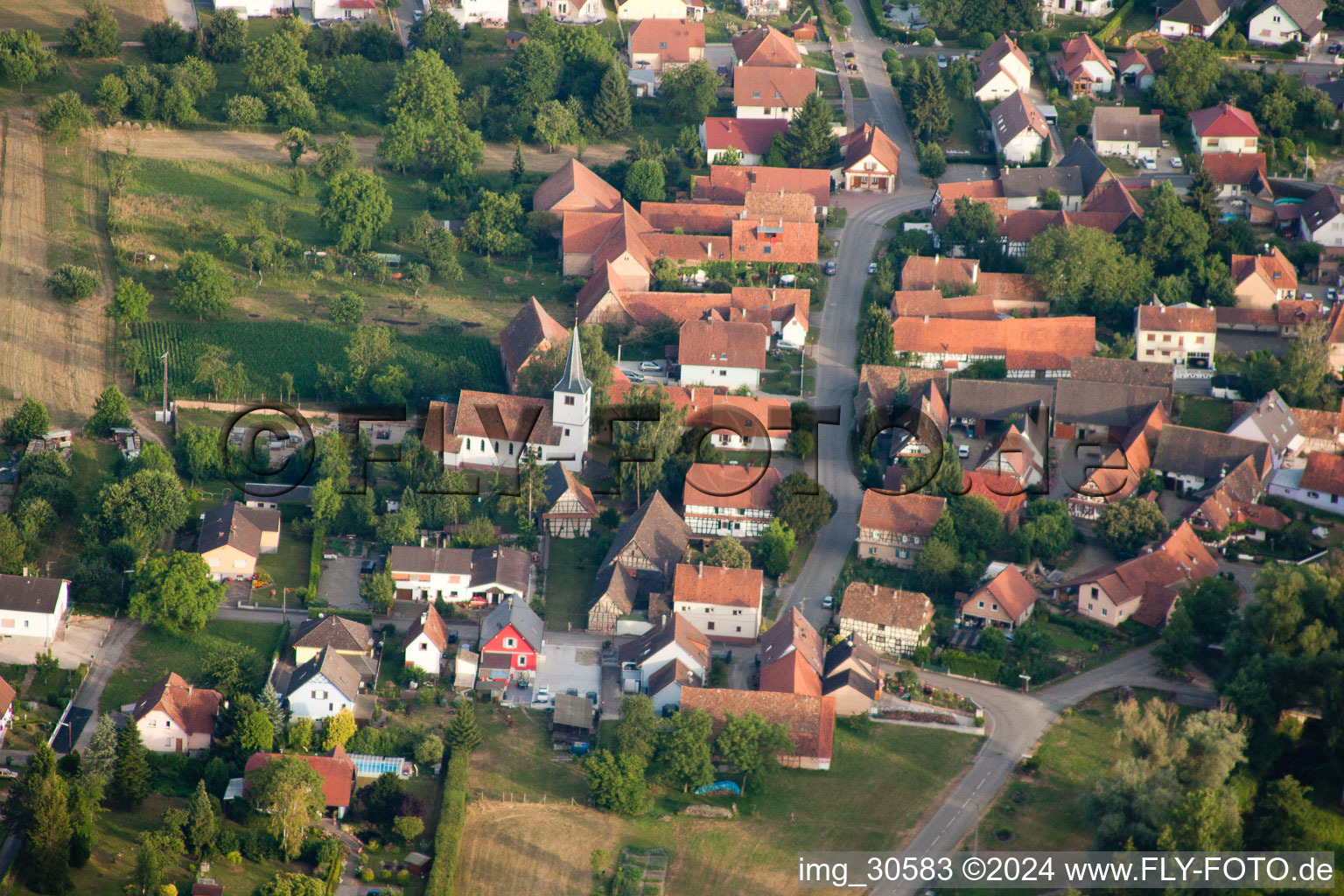 Kauffenheim dans le département Bas Rhin, France hors des airs