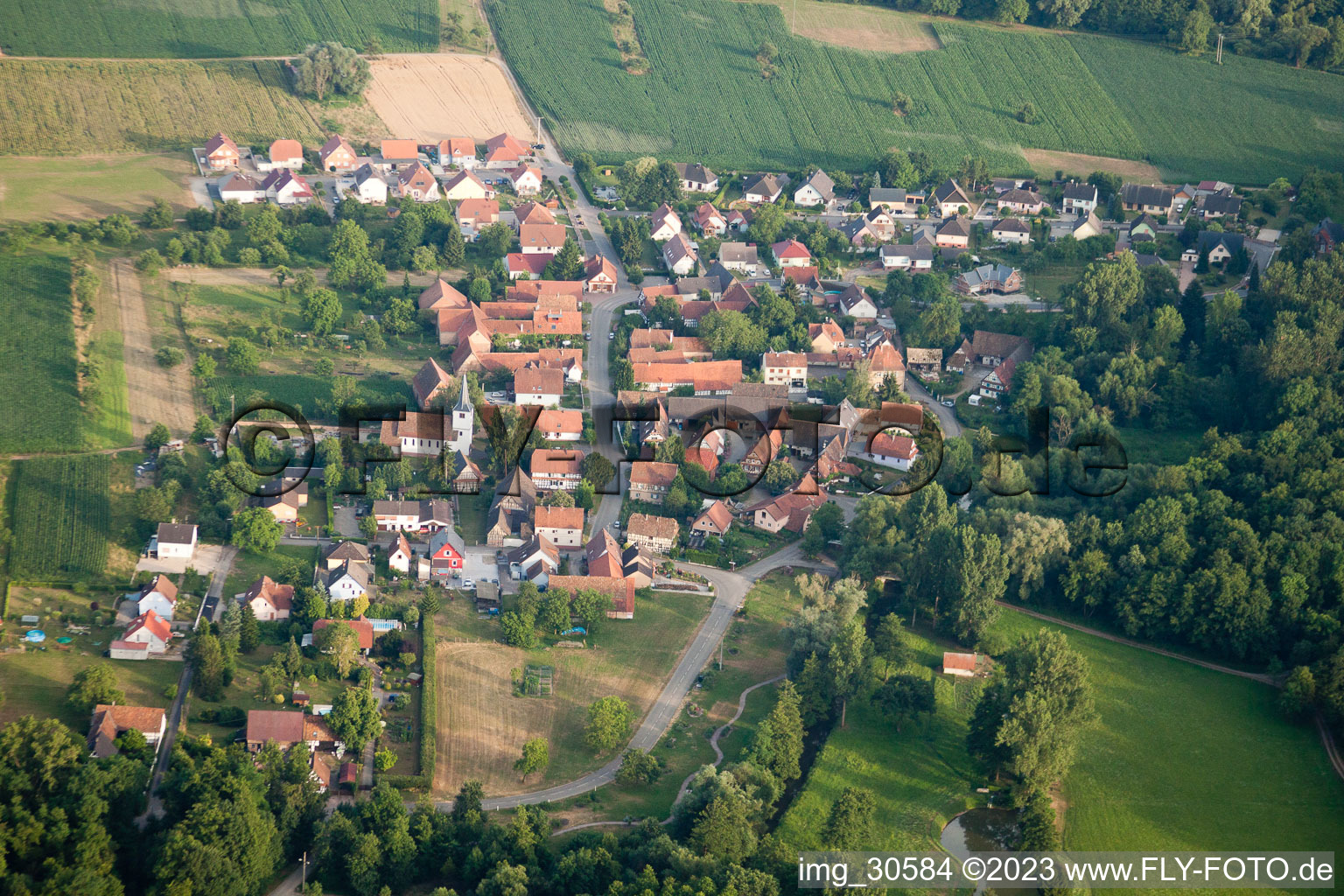 Kauffenheim dans le département Bas Rhin, France vue d'en haut