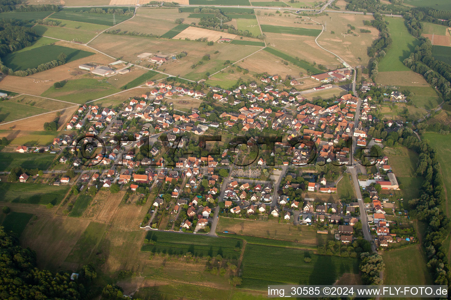 Forstfeld dans le département Bas Rhin, France vue du ciel