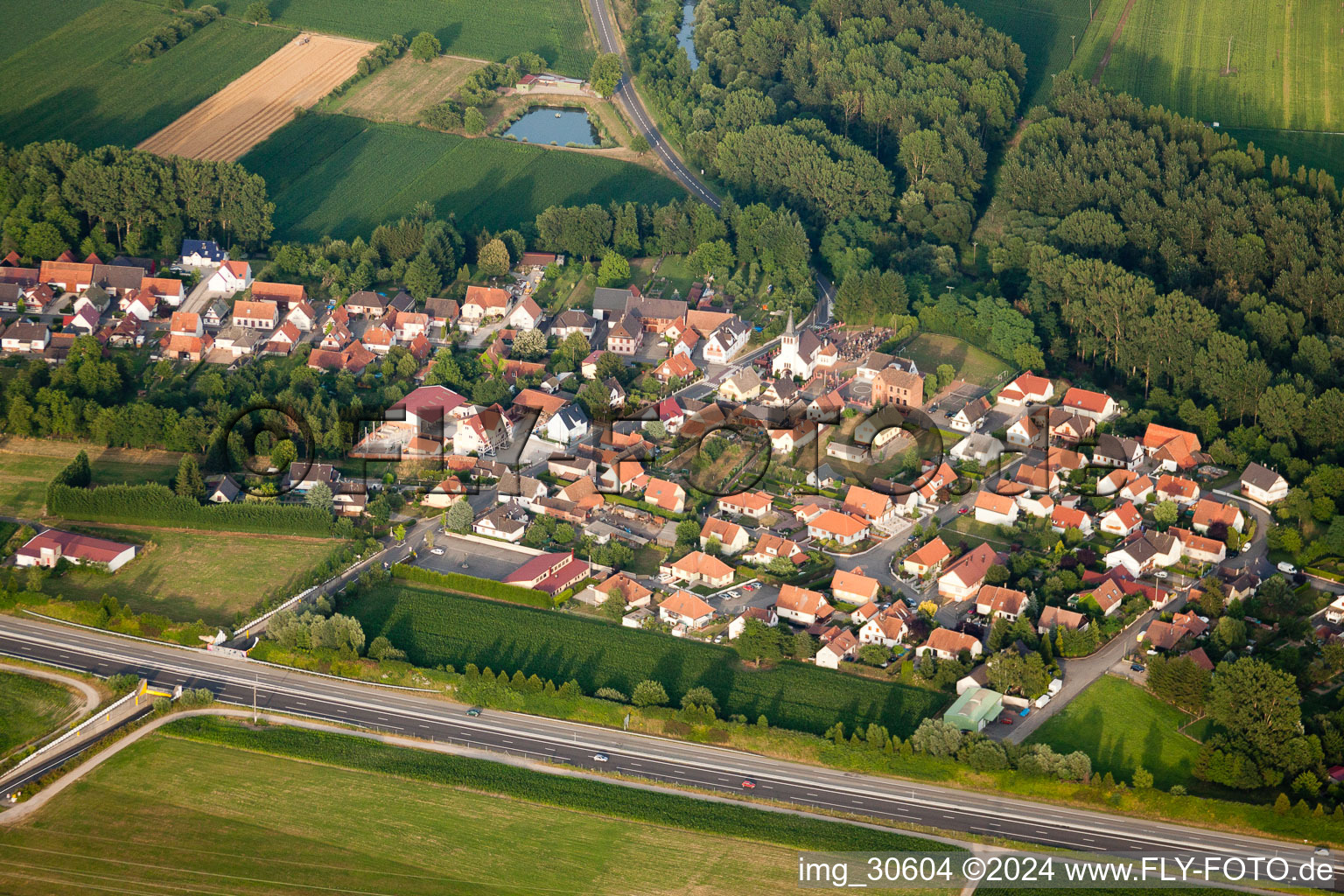 Photographie aérienne de De l'ouest à Kesseldorf dans le département Bas Rhin, France