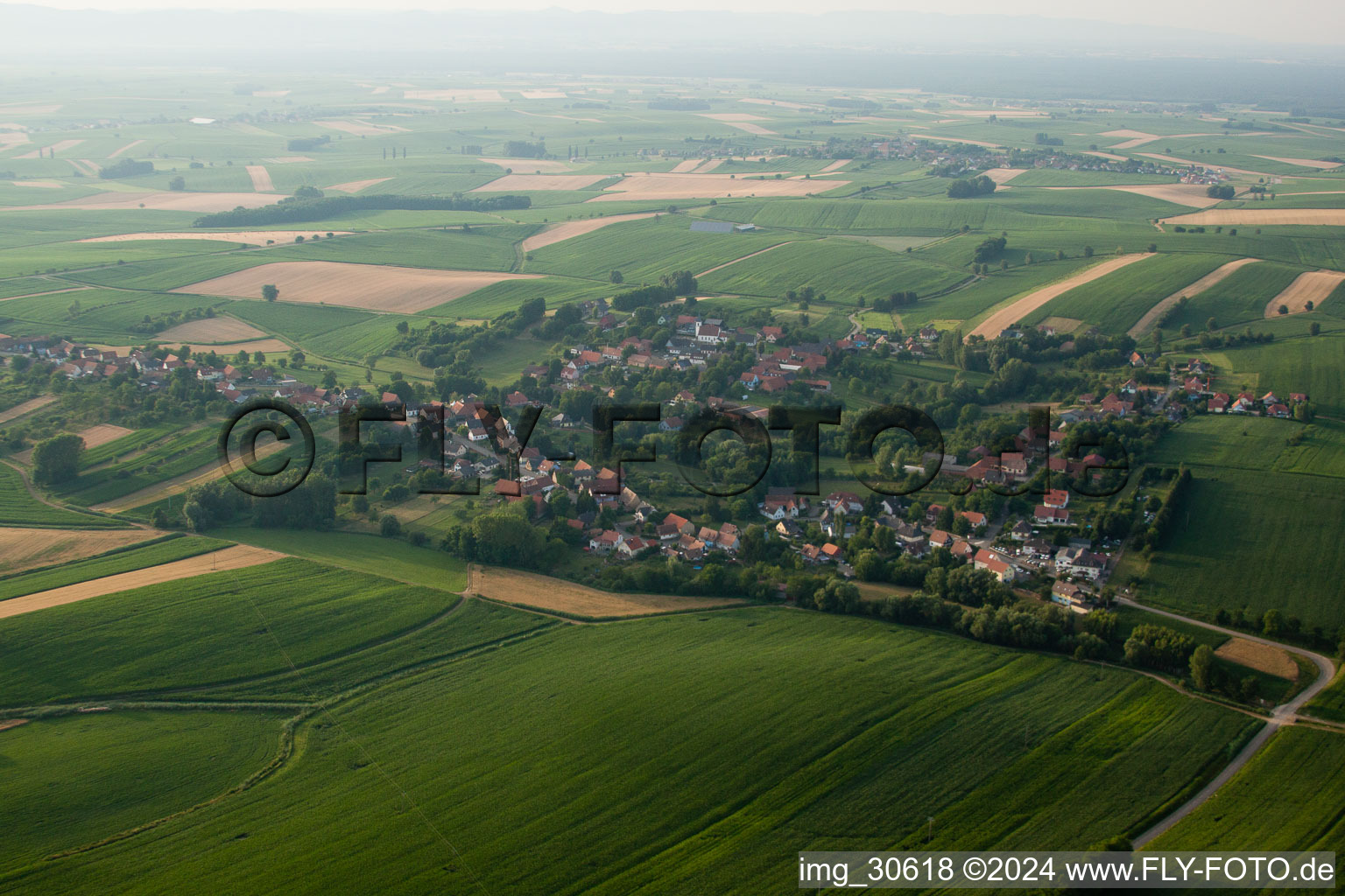 Photographie aérienne de Eberbach-Seltz dans le département Bas Rhin, France