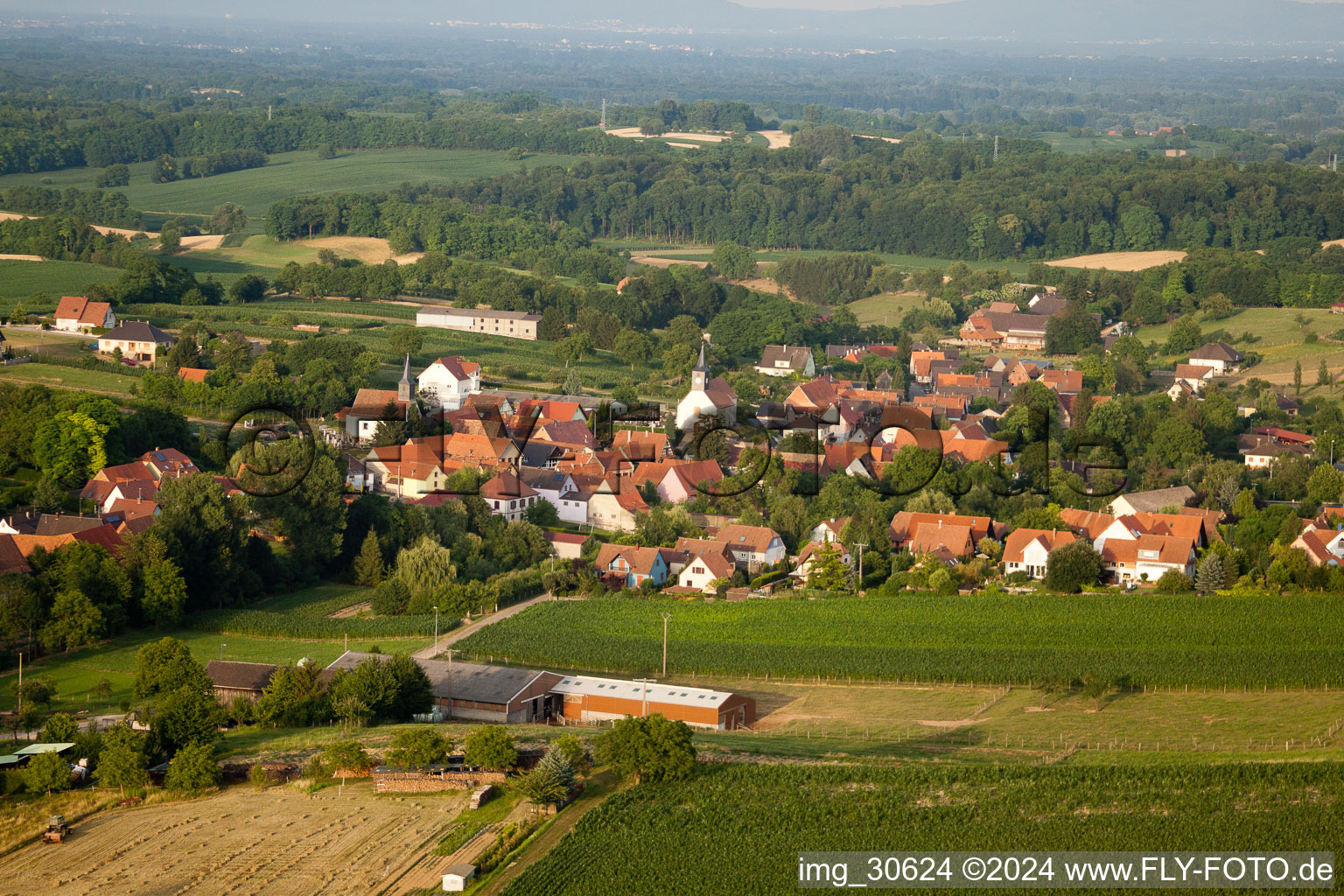 Enregistrement par drone de Wintzenbach dans le département Bas Rhin, France