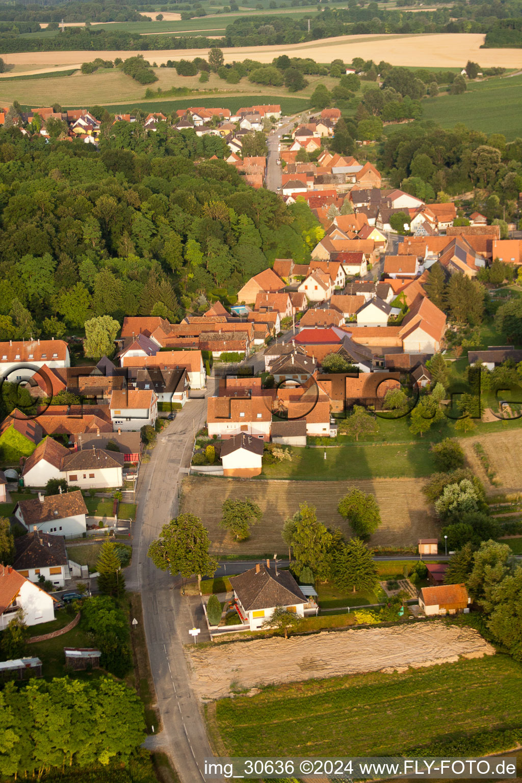 Neewiller-près-Lauterbourg dans le département Bas Rhin, France d'en haut