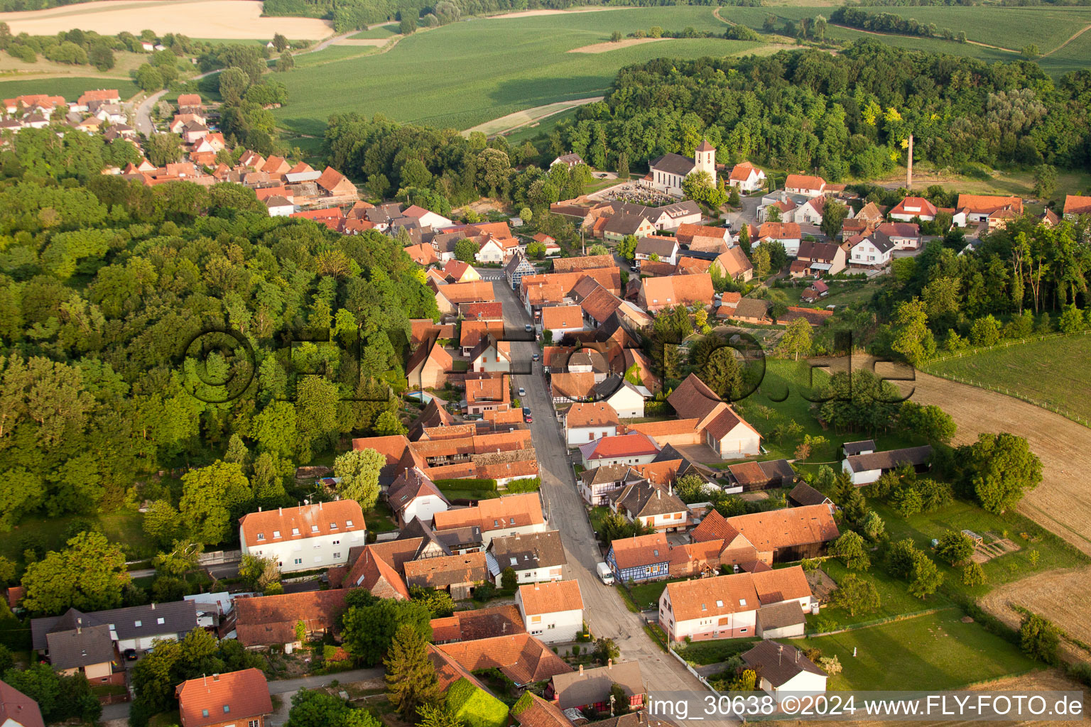 Neewiller-près-Lauterbourg dans le département Bas Rhin, France vue d'en haut