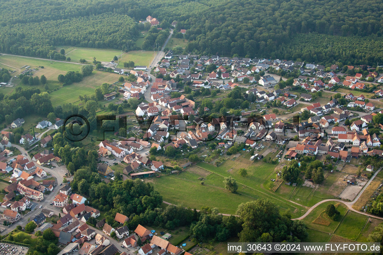 Photographie aérienne de Scheibenhardt à Scheibenhard dans le département Bas Rhin, France