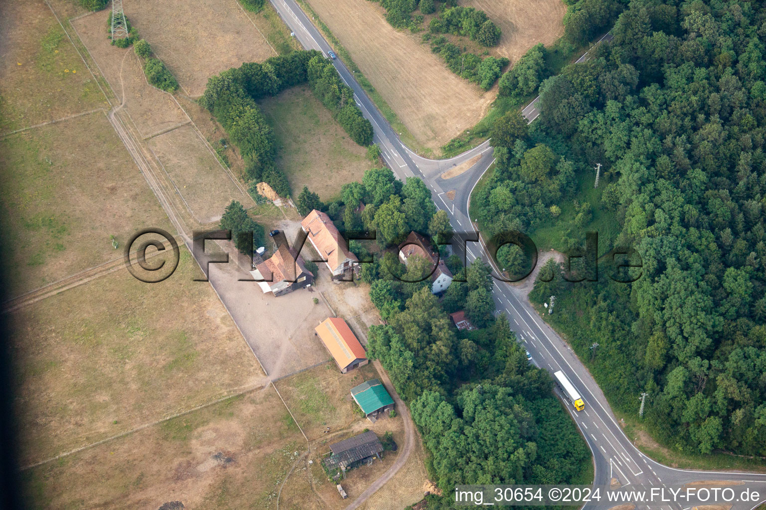 Photographie aérienne de Wörth sur le Rhin, Langenberg à Langenberg dans le département Rhénanie-Palatinat, Allemagne