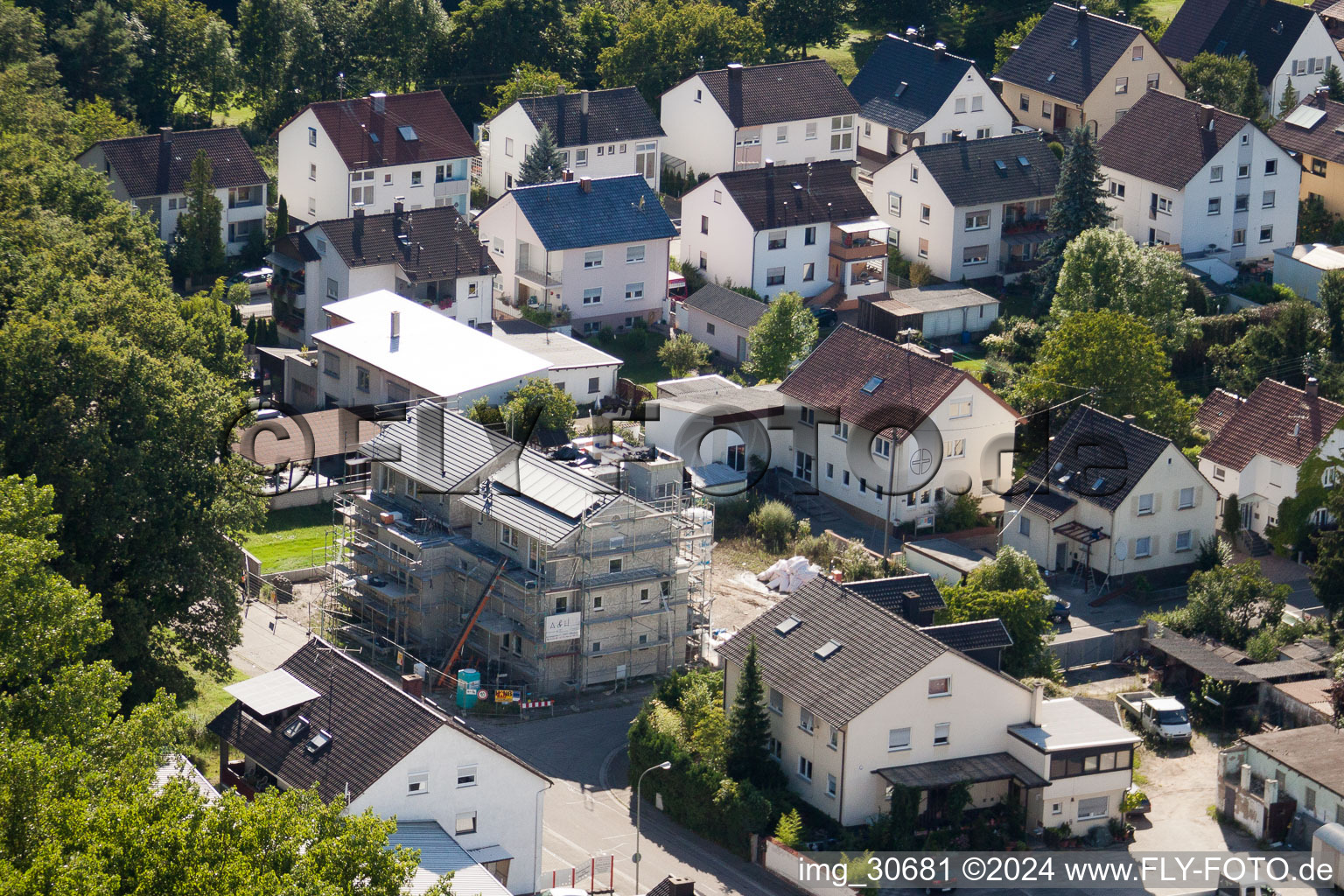 Photographie aérienne de Waldstrasse, nouveau bâtiment pour la chaîne socio-thérapeutique Palatinat du Sud à Kandel dans le département Rhénanie-Palatinat, Allemagne