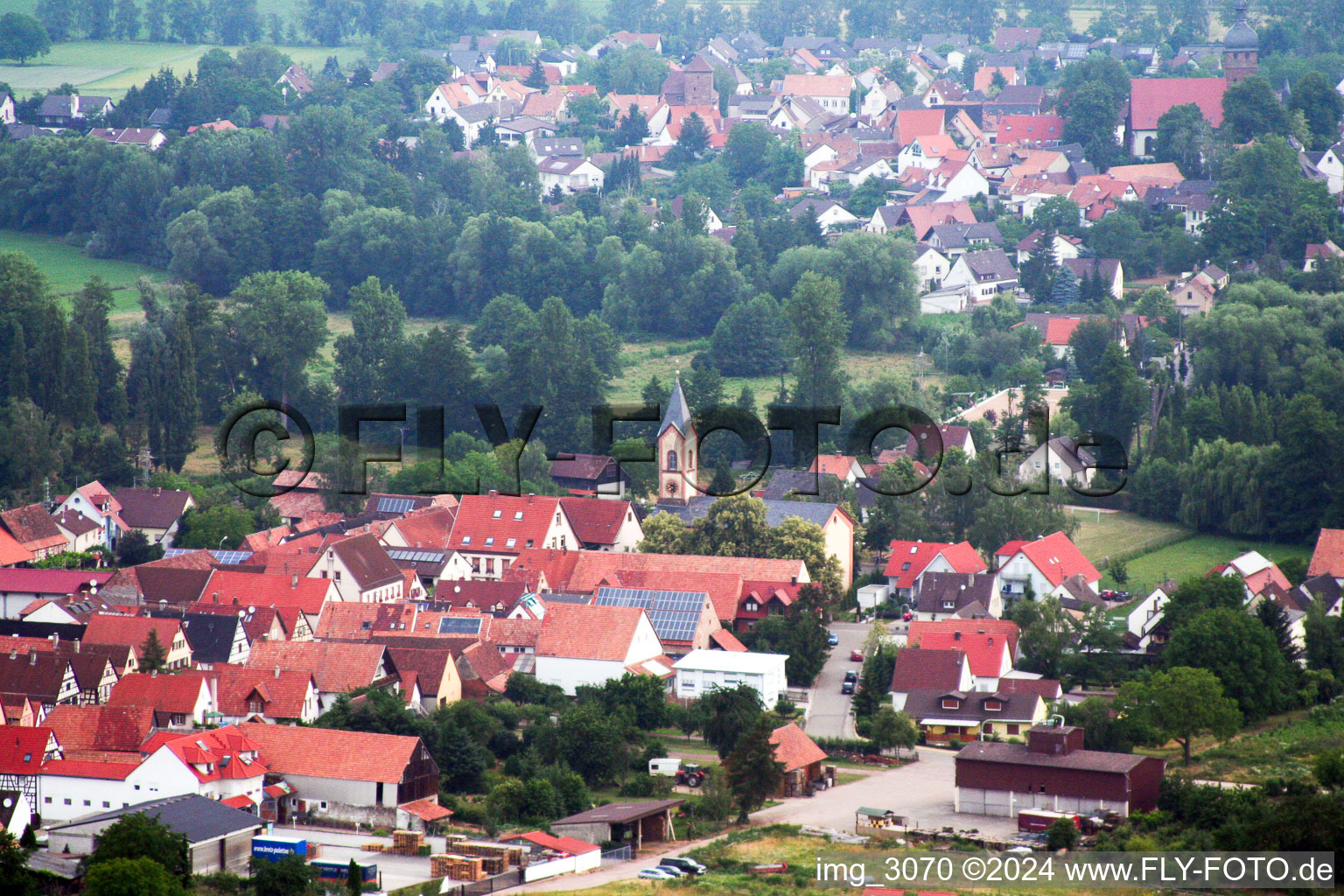 Quartier Mühlhofen in Billigheim-Ingenheim dans le département Rhénanie-Palatinat, Allemagne vue d'en haut