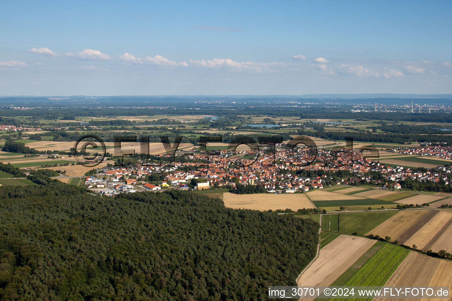 Rheinzabern dans le département Rhénanie-Palatinat, Allemagne hors des airs