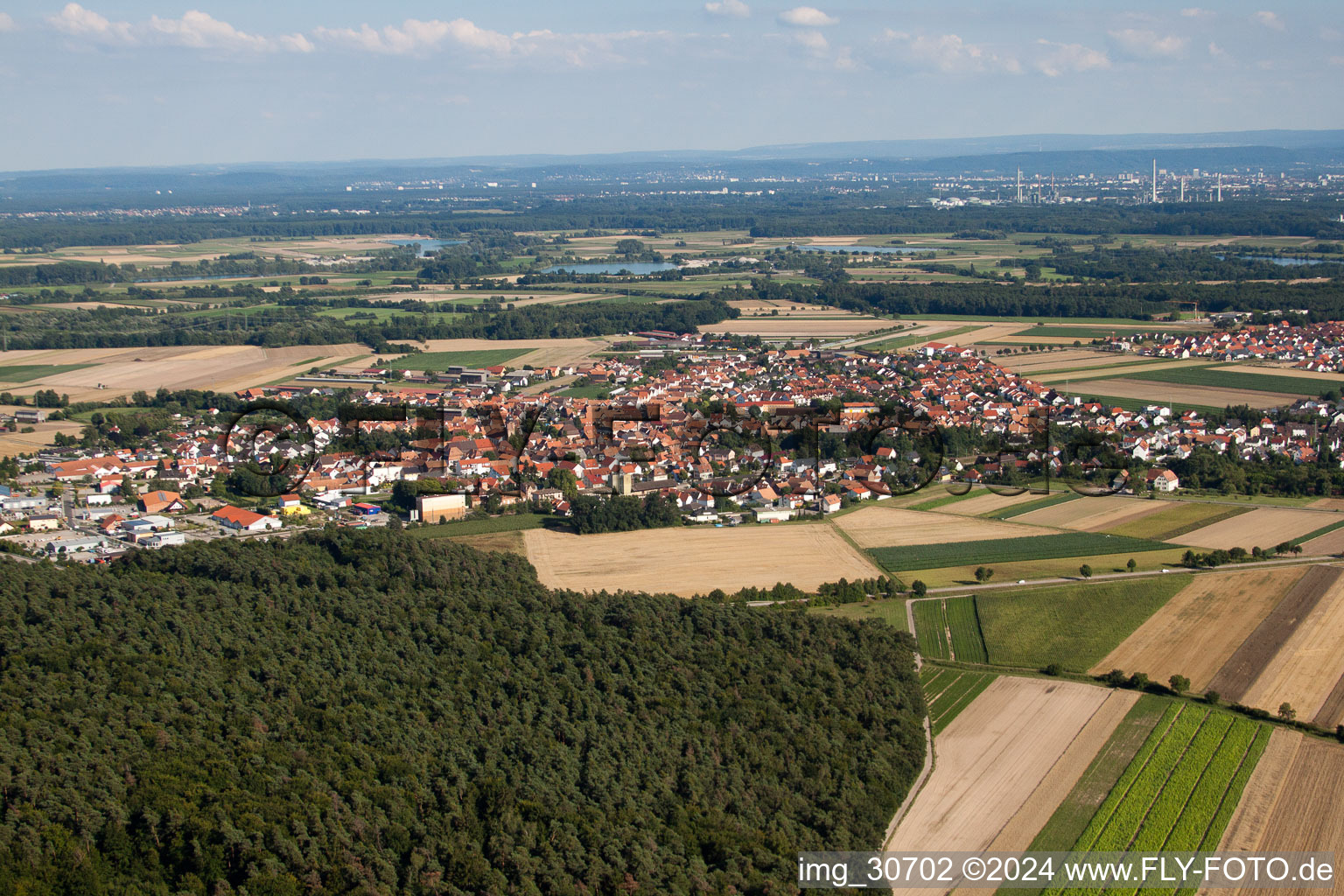 Rheinzabern dans le département Rhénanie-Palatinat, Allemagne vue d'en haut