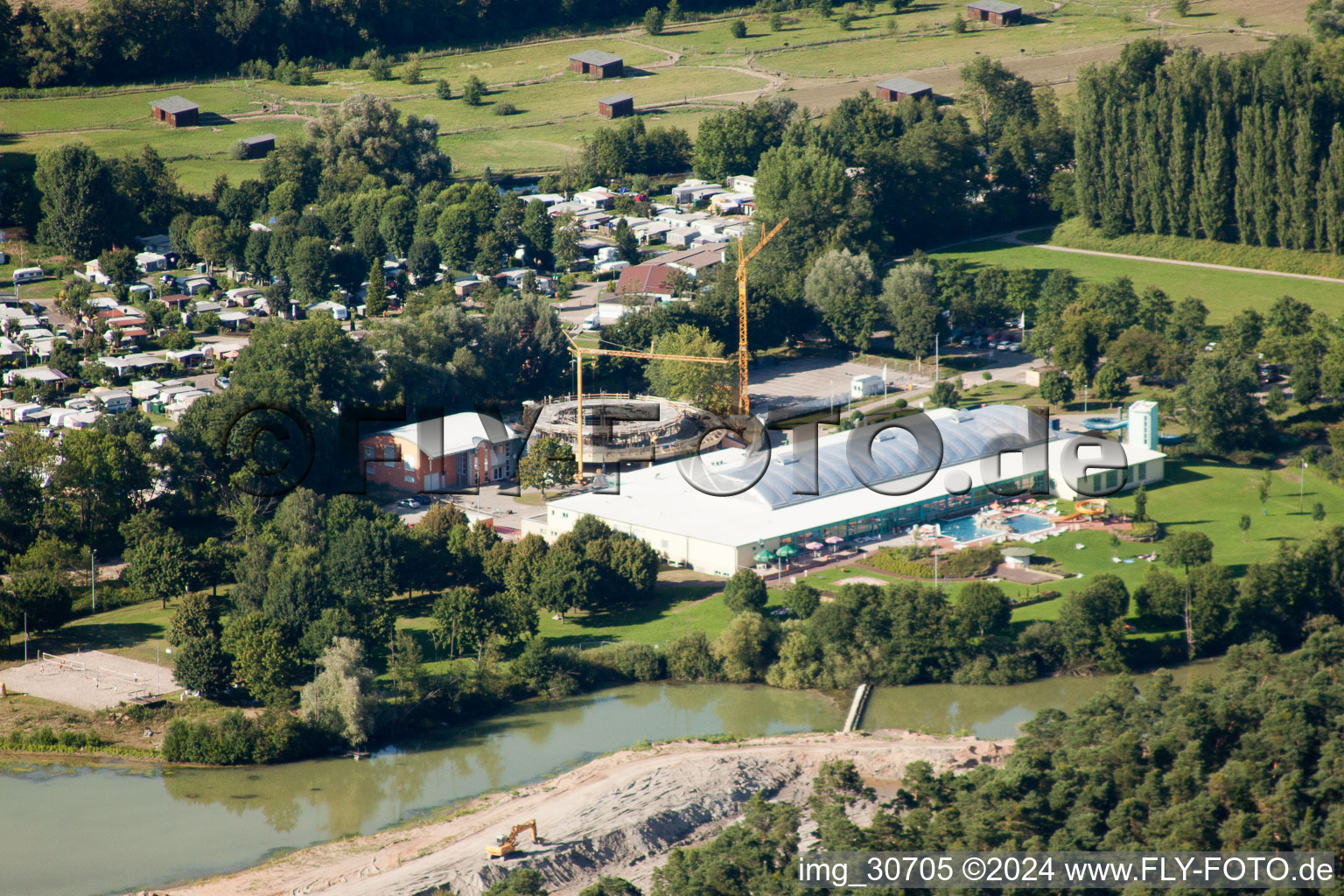 Vue aérienne de Nouvelle construction de Dampfnudel à Rülzheim dans le département Rhénanie-Palatinat, Allemagne