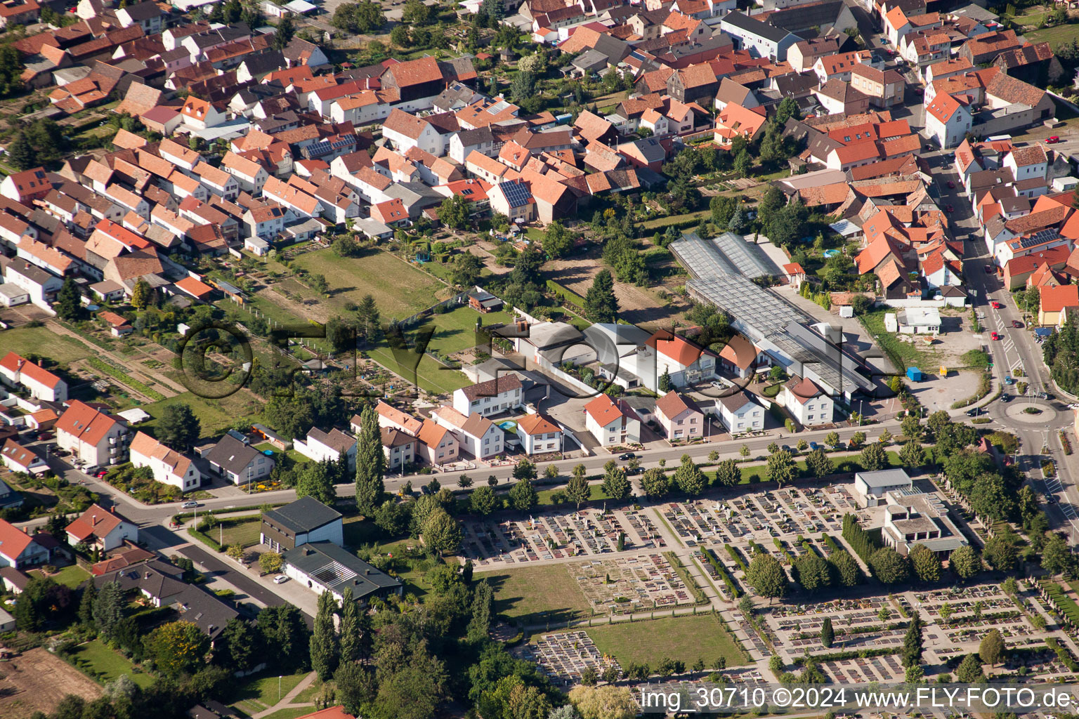 Enregistrement par drone de Rülzheim dans le département Rhénanie-Palatinat, Allemagne