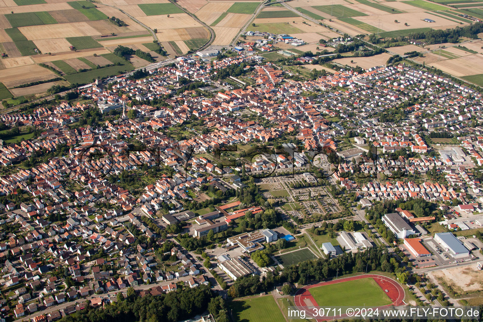 Image drone de Rülzheim dans le département Rhénanie-Palatinat, Allemagne