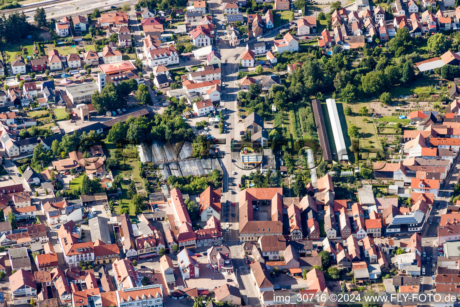 Vue aérienne de Quartier de la Neue Landstrasse à Rülzheim dans le département Rhénanie-Palatinat, Allemagne