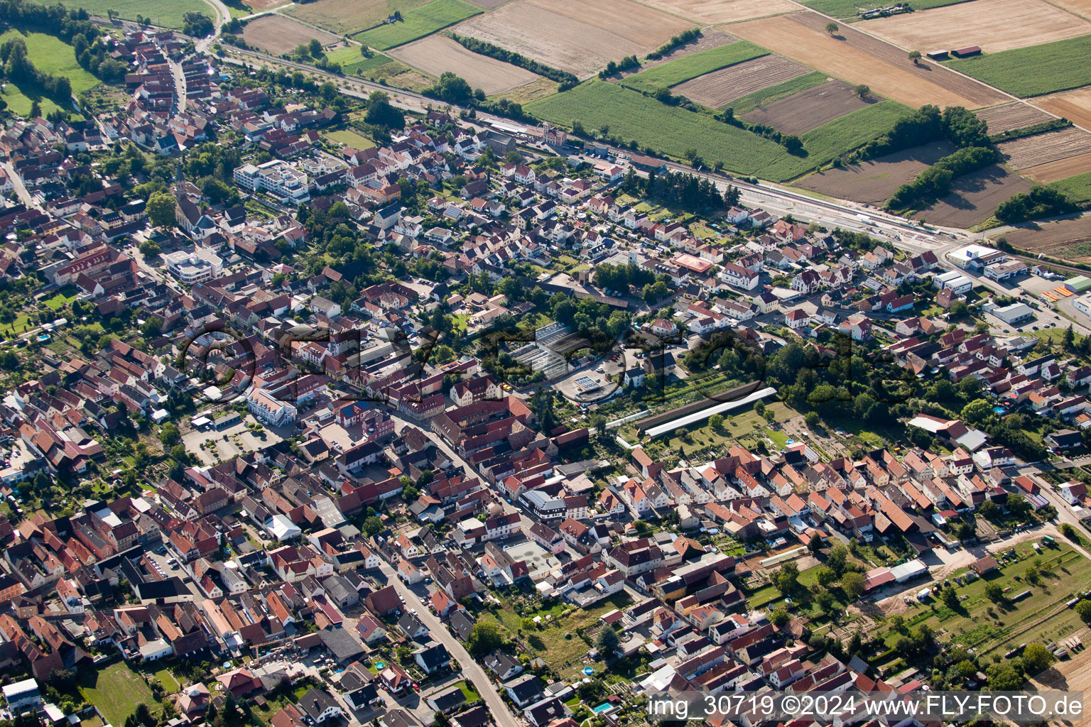 Rülzheim dans le département Rhénanie-Palatinat, Allemagne d'en haut