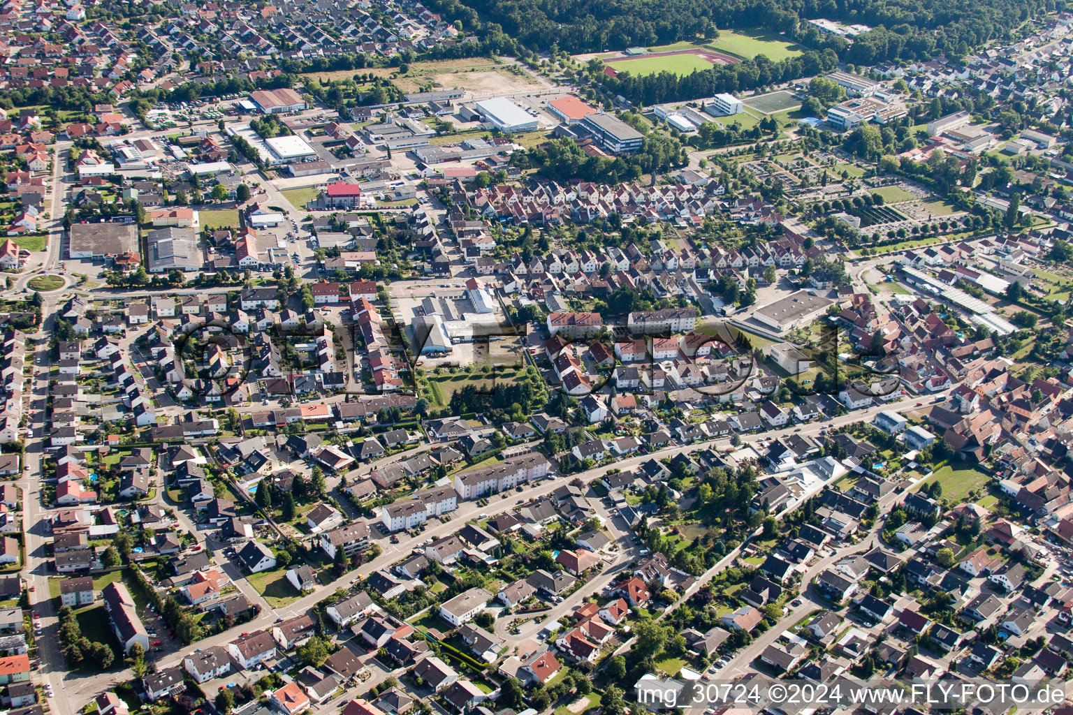 Rülzheim dans le département Rhénanie-Palatinat, Allemagne vue du ciel