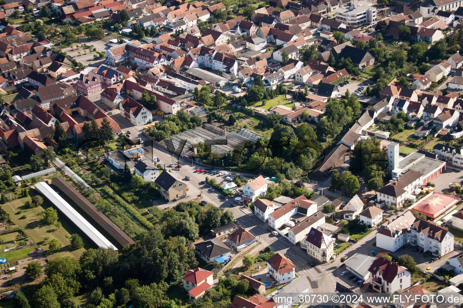 Vue aérienne de Rülzheim dans le département Rhénanie-Palatinat, Allemagne