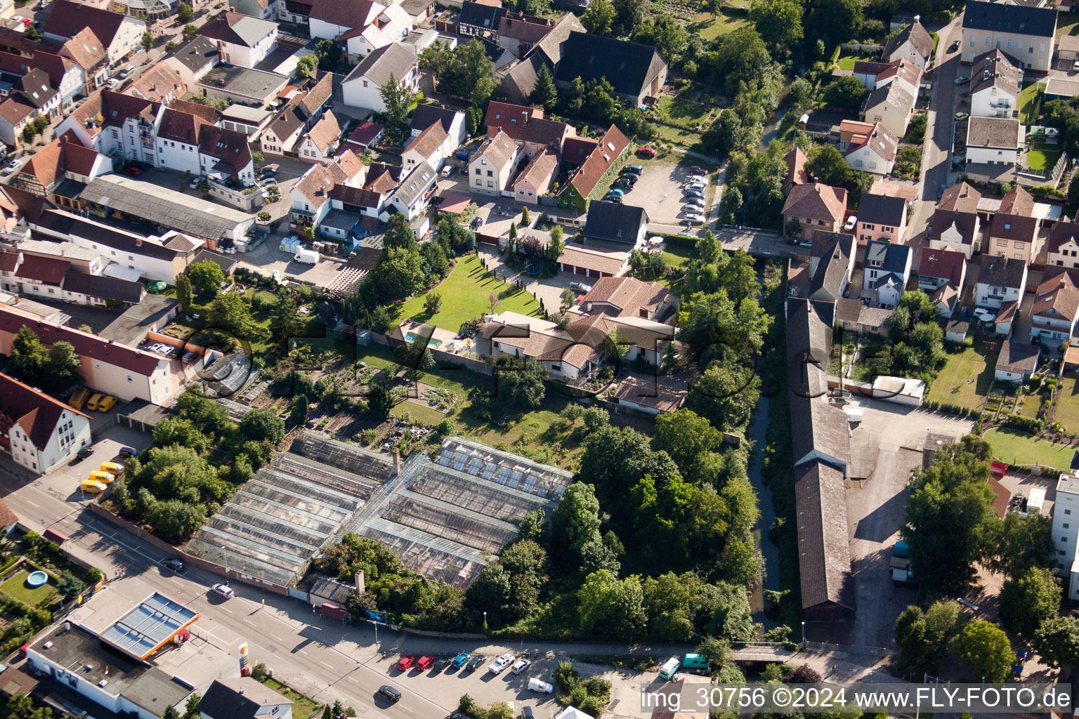 Vue oblique de Rülzheim dans le département Rhénanie-Palatinat, Allemagne