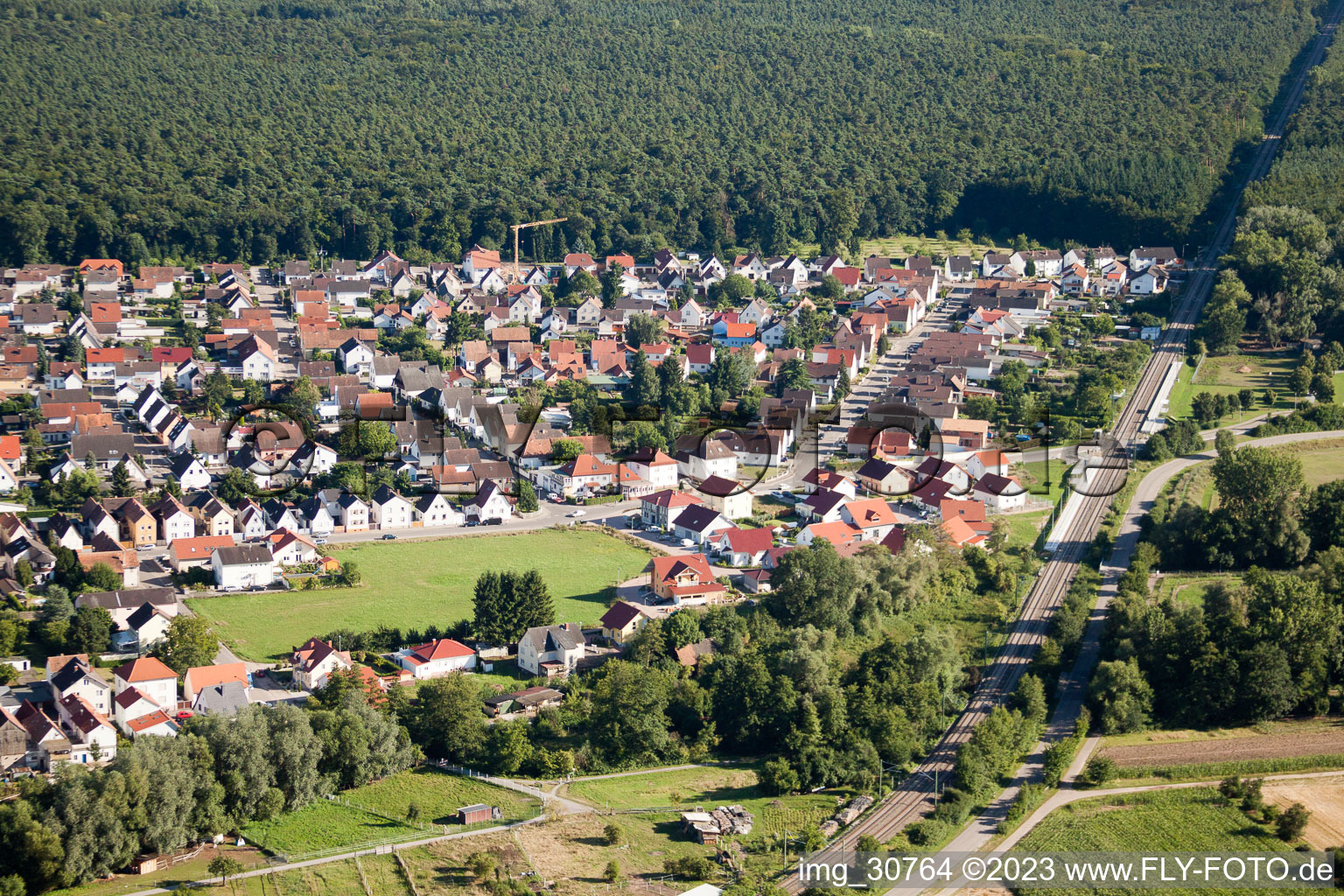 Vue aérienne de Westendstr. à Rülzheim dans le département Rhénanie-Palatinat, Allemagne