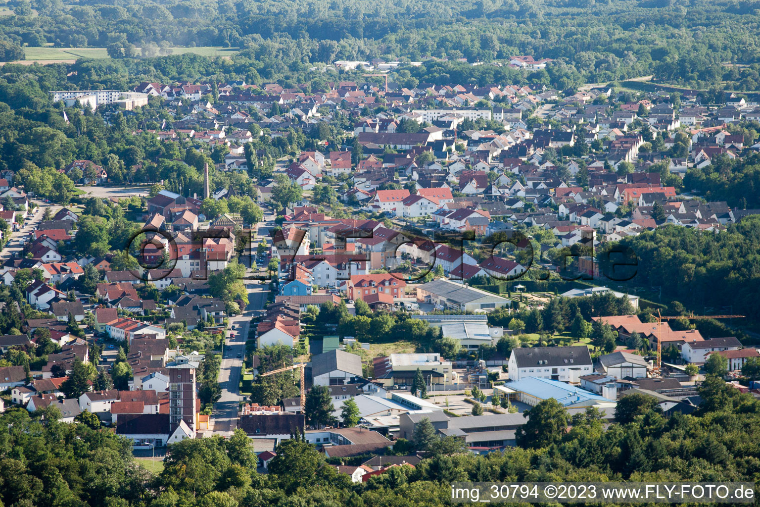Vue aérienne de Lettre inférieure st à Jockgrim dans le département Rhénanie-Palatinat, Allemagne