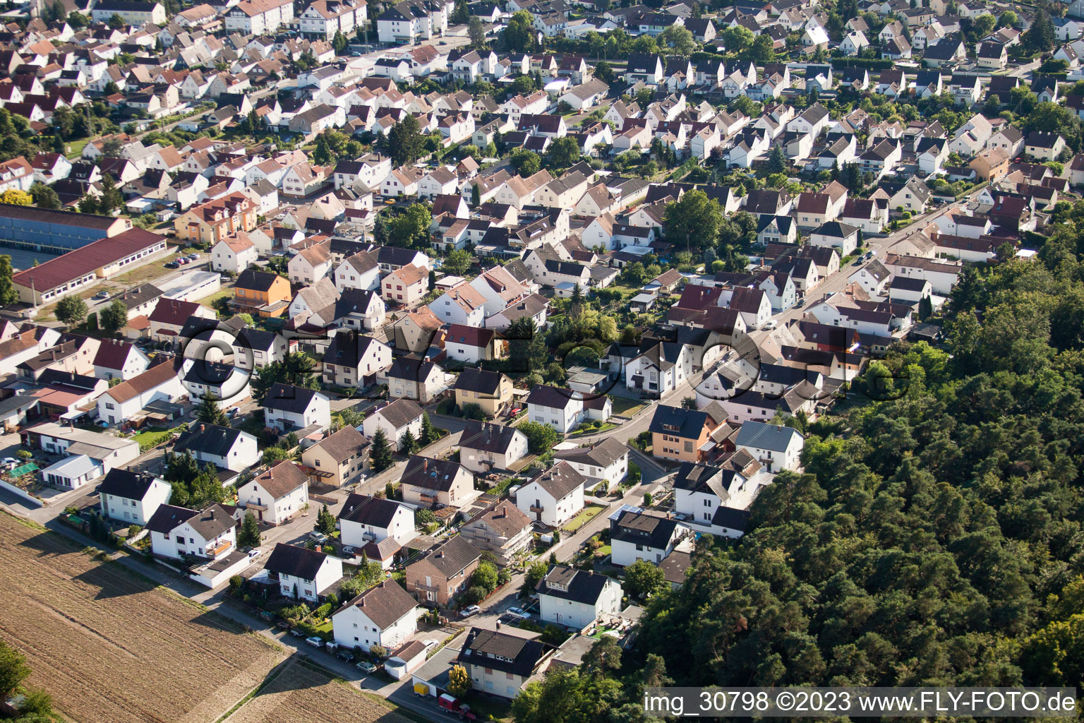 Vue oblique de Jockgrim dans le département Rhénanie-Palatinat, Allemagne