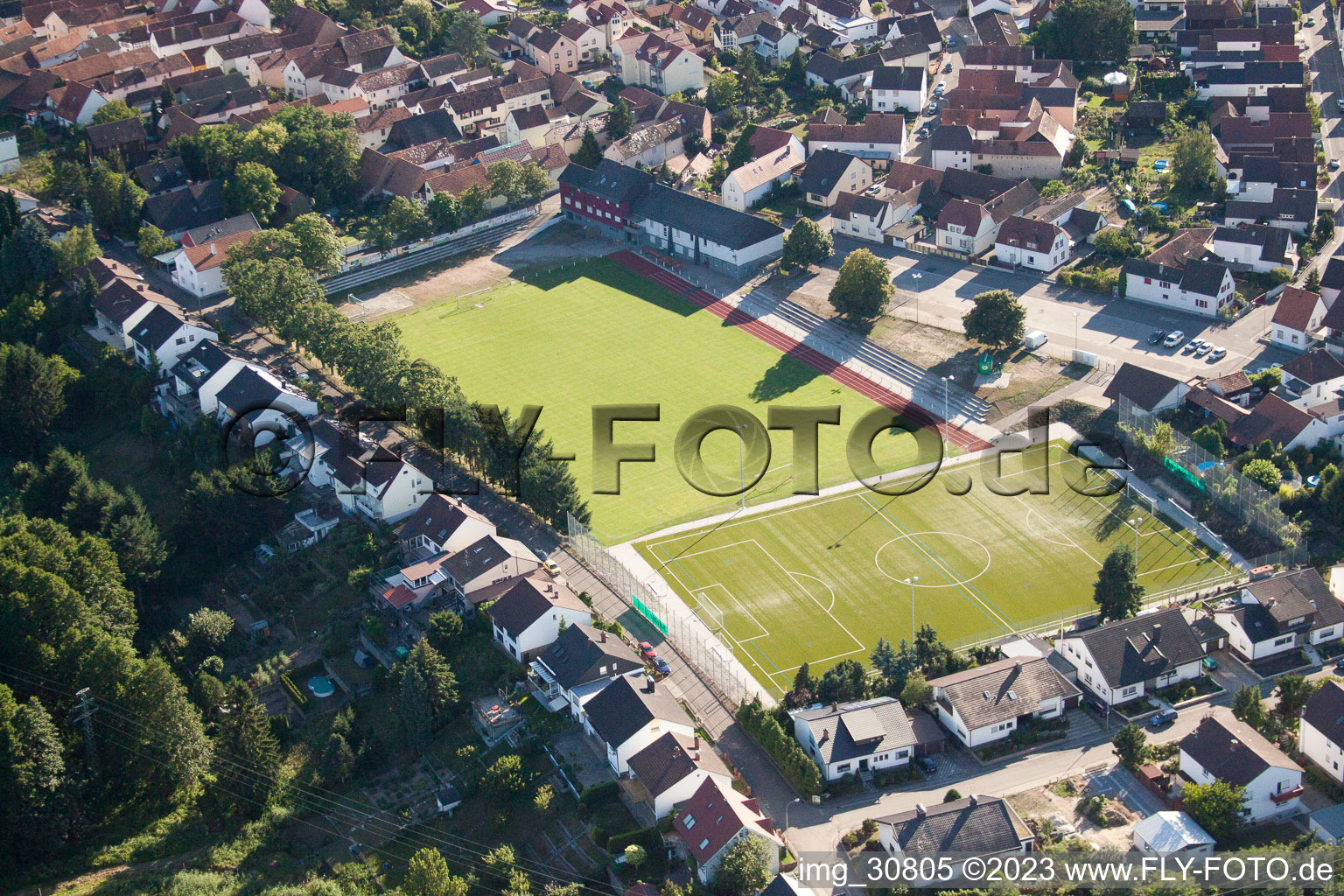 Photographie aérienne de Terrains de sport à Jockgrim dans le département Rhénanie-Palatinat, Allemagne