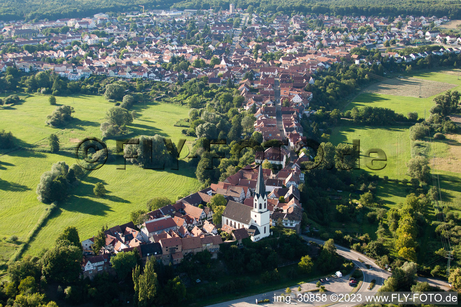 Vue aérienne de Ludwigstr. à Jockgrim dans le département Rhénanie-Palatinat, Allemagne