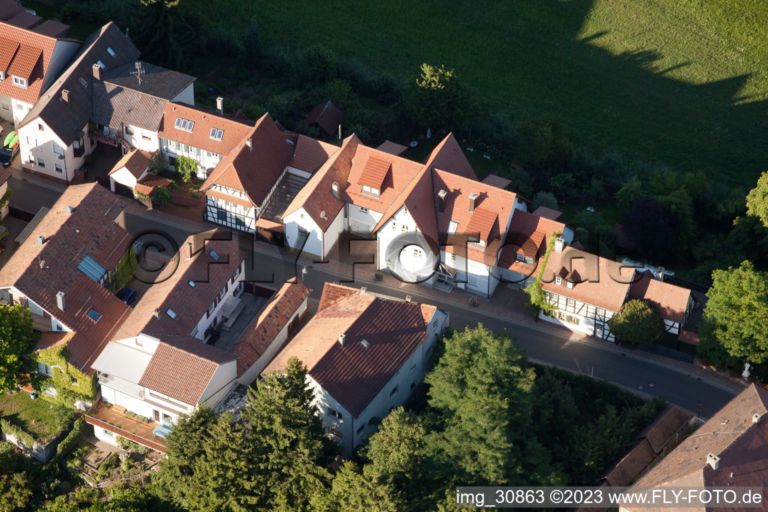 Ludwigstr. à Jockgrim dans le département Rhénanie-Palatinat, Allemagne d'en haut