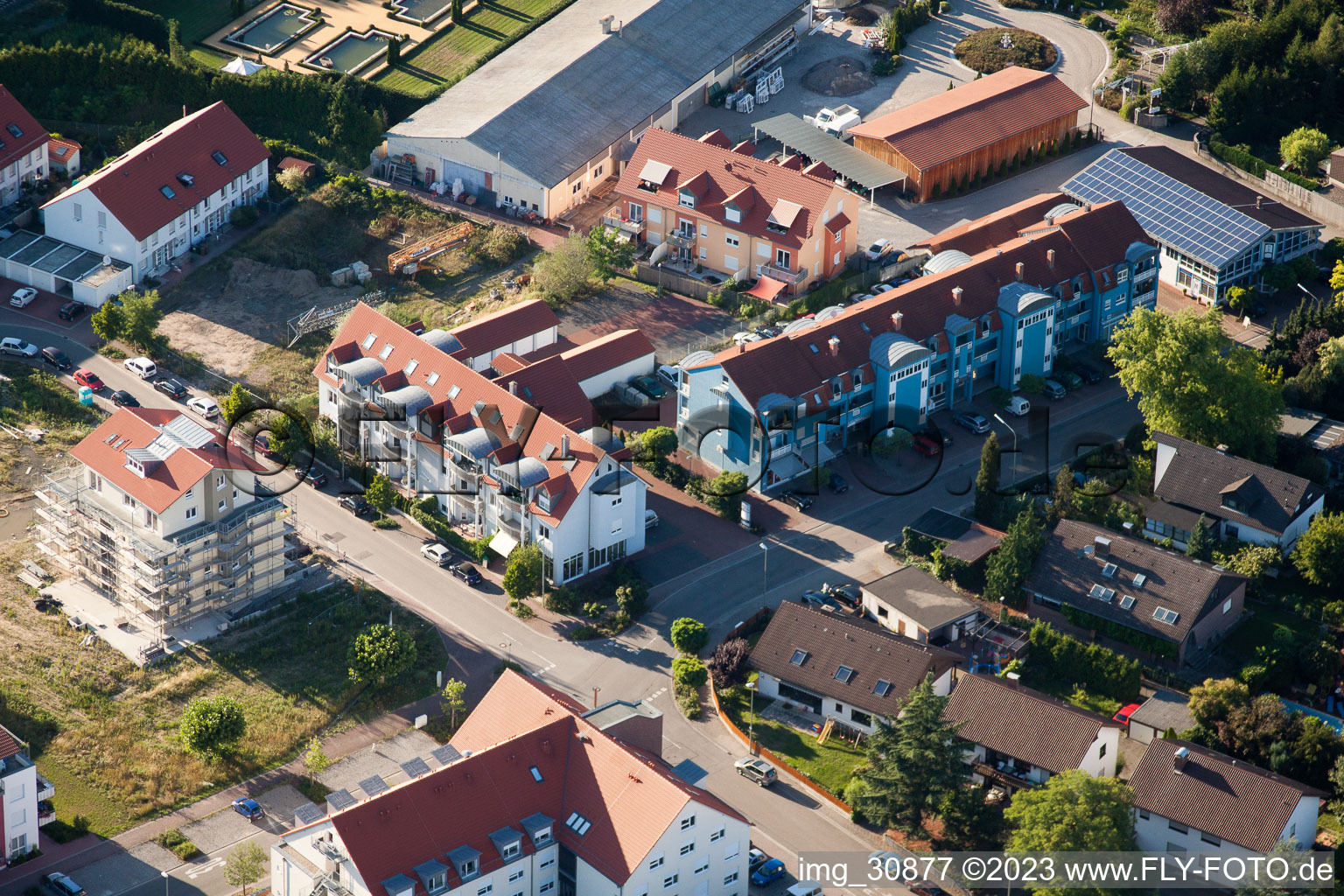Photographie aérienne de Lettre inférieure st à Jockgrim dans le département Rhénanie-Palatinat, Allemagne