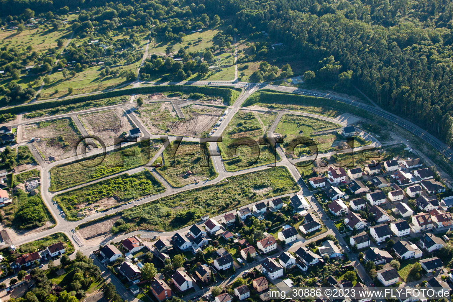 Photographie aérienne de Nouvelle zone de développement SW à Jockgrim dans le département Rhénanie-Palatinat, Allemagne