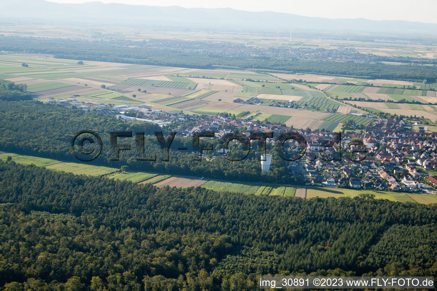 Photographie aérienne de Du sud à Hatzenbühl dans le département Rhénanie-Palatinat, Allemagne