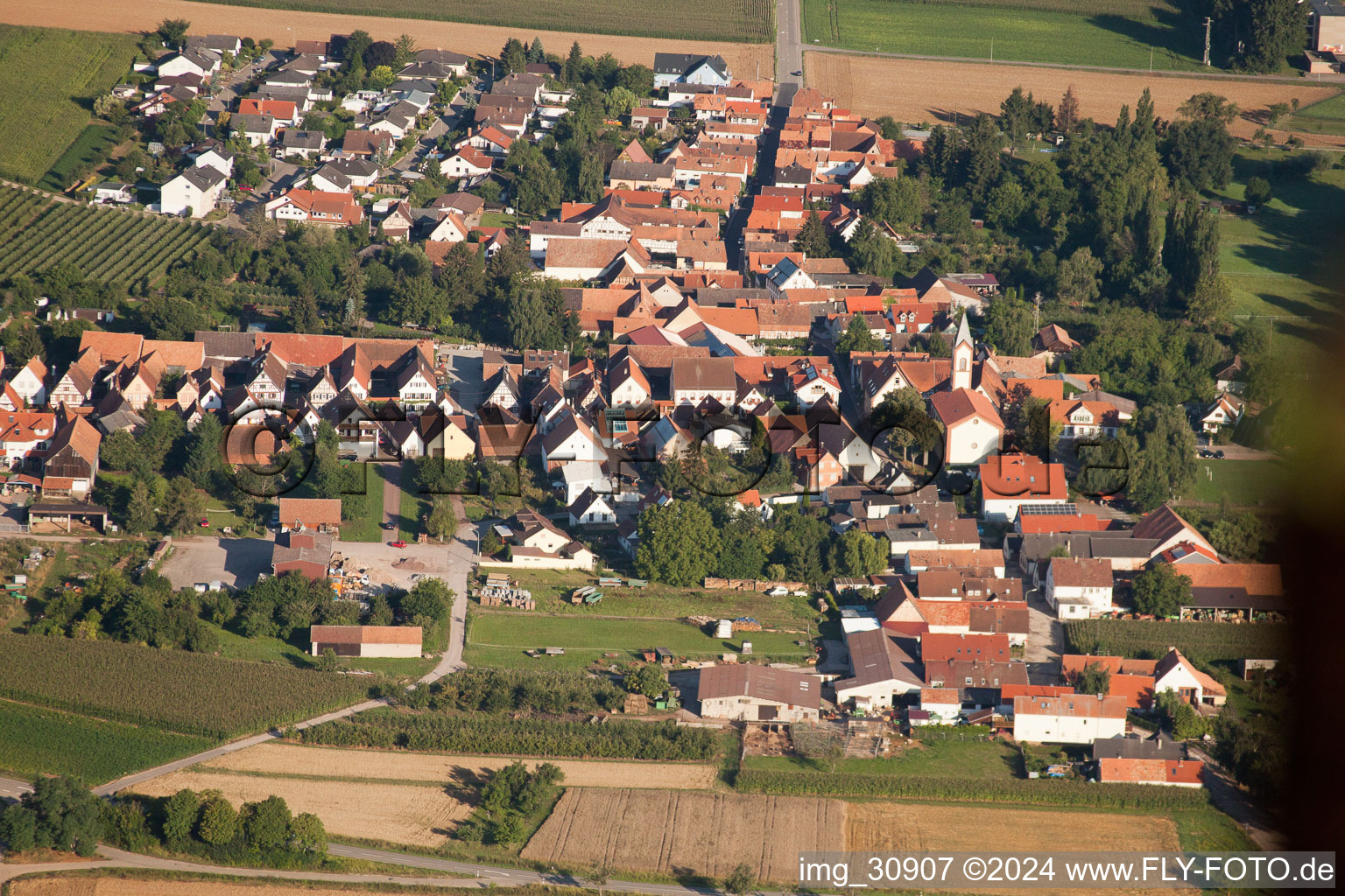 Quartier Mühlhofen in Billigheim-Ingenheim dans le département Rhénanie-Palatinat, Allemagne depuis l'avion